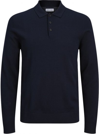 Jack & Jones FRED Long Sleeve Polo Navy Blazer - Polo-shirts für herren - Polo-Shirts für Herren in großen Größen