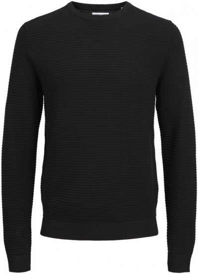 Jack & Jones OTTO Knitted Sweater Black - Herren-sweater und -hoodies - Herren-Sweater und -Hoodies in großen Größen