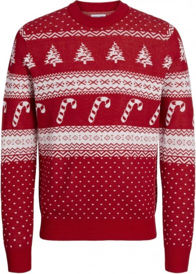 Jack & Jones GABRIEL XMAS Knitted Sweater Red - Herren-sweater und -hoodies - Herren-Sweater und -Hoodies in großen Größen