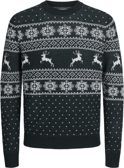 Jack & Jones GABRIEL XMAS Knitted Sweater Green - Herrenkleidung - Herrenkleidung in großen Größen