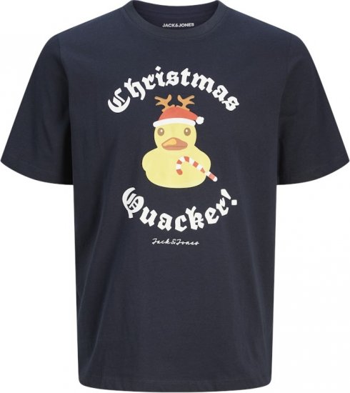 Jack & Jones XMAS Funny Christmas Quacker T-Shirt Navy - Herren-T-Shirts - Herren-T-Shirts in großen Größen