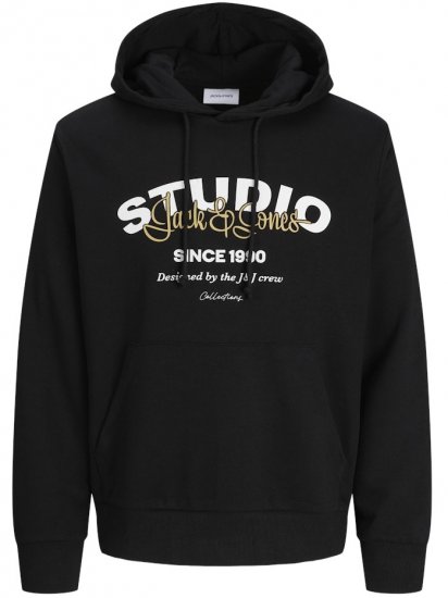 Jack & Jones Yuki Hood Sweatshirt Black - Herren-sweater und -hoodies - Herren-Sweater und -Hoodies in großen Größen