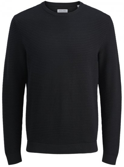 Jack & Jones Otto Crew Neck Knit Pullover Black - Herren-sweater und -hoodies - Herren-Sweater und -Hoodies in großen Größen