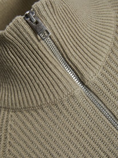 Jack & Jones Pannel Knit Half Zip Pullover Crockery - Herren-sweater und -hoodies - Herren-Sweater und -Hoodies in großen Größen