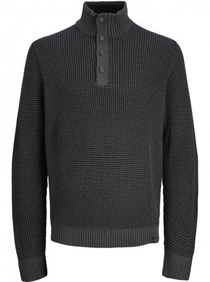 Jack & Jones Ethan High Neck Knit Pullover Black - Herren-sweater und -hoodies - Herren-Sweater und -Hoodies in großen Größen