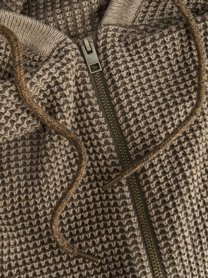 Jack & Jones Zip Knit Hoodie Crockery - Herren-sweater und -hoodies - Herren-Sweater und -Hoodies in großen Größen
