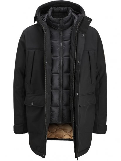 Jack & Jones Finn Softshell Parka Black - Herren jacken - Herren Jacken in großen Größen