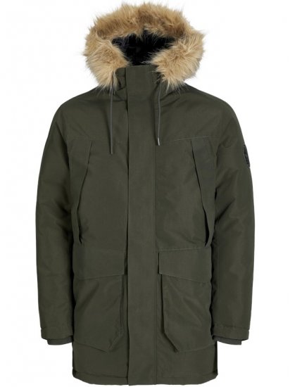 Jack & Jones Camp Faux Fur Parka Rosin - Herren jacken - Herren Jacken in großen Größen