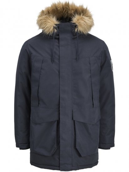 Jack & Jones Camp Faux Fur Parka Dark Navy - Herren jacken - Herren Jacken in großen Größen
