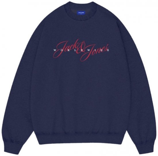 Jack & Jones Wood Crew Neck Sweatshirt Ocean Cavern - Herren-sweater und -hoodies - Herren-Sweater und -Hoodies in großen Größen