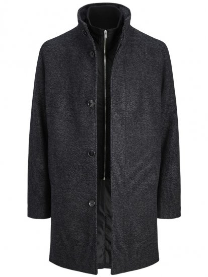 Jack & Jones Keith Standcollar Wool Blend Jacket Charcoal Grey - Herren jacken - Herren Jacken in großen Größen