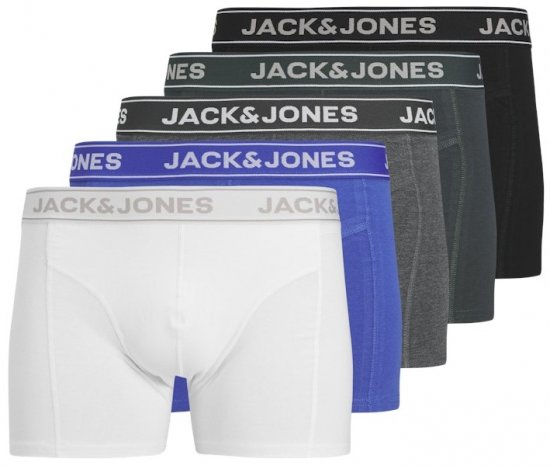 Jack & Jones Black Friday Trunks 5-Pack Black Grey Blue White - Herrenunterwäsche & bademode - Herrenunterwäsche & Bademode in großen Größen
