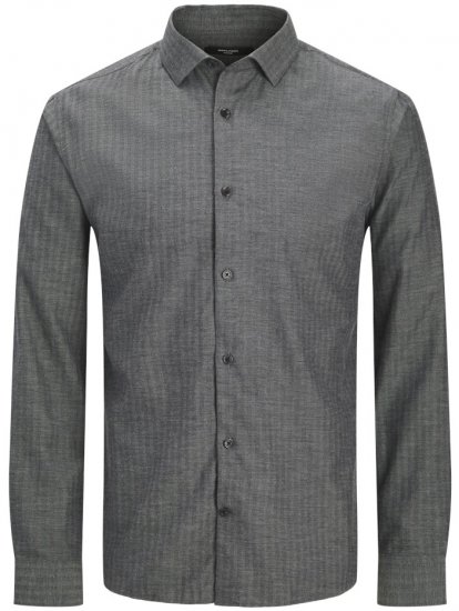 Jack & Jones Parker Melange Long Sleeve Shirt Black - Herrenhemden - Herrenhemden in großen Größen