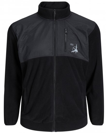 Jack & Jones JCOFILO POLARFLEECE with Zipper Black - Herren-sweater und -hoodies - Herren-Sweater und -Hoodies in großen Größen