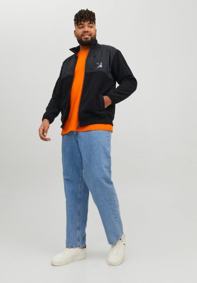 Jack & Jones JCOFILO POLARFLEECE with Zipper Black - Herren-sweater und -hoodies - Herren-Sweater und -Hoodies in großen Größen