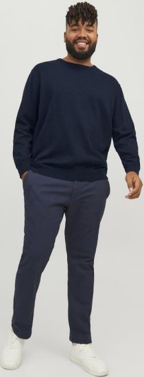 Jack & Jones BASIC Knitted Sweater Navy Blazer - Herren-sweater und -hoodies - Herren-Sweater und -Hoodies in großen Größen