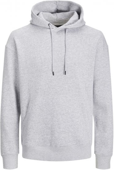 Jack & Jones BRADLEY Hoodie Light Grey Melange - Herren-sweater und -hoodies - Herren-Sweater und -Hoodies in großen Größen