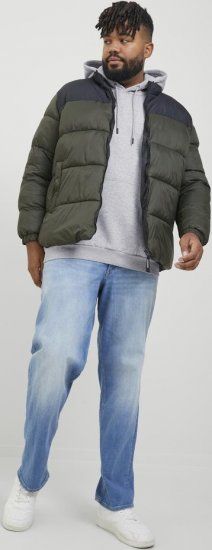 Jack & Jones BRADLEY Hoodie Light Grey Melange - Herren-sweater und -hoodies - Herren-Sweater und -Hoodies in großen Größen