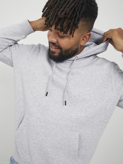 Jack & Jones BRADLEY Hoodie Light Grey Melange - Herren-sweater und -hoodies - Herren-Sweater und -Hoodies in großen Größen