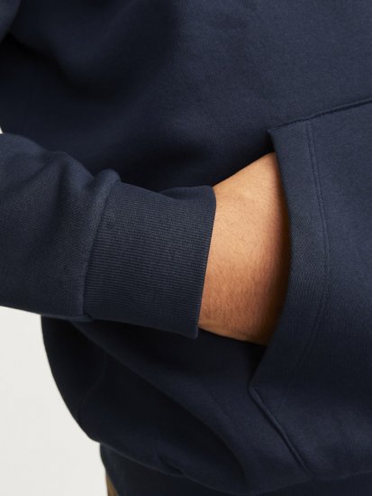 Jack & Jones CORP LOGO PLAY 5 Print Hoodie Navy Blazer - Herren-sweater und -hoodies - Herren-Sweater und -Hoodies in großen Größen