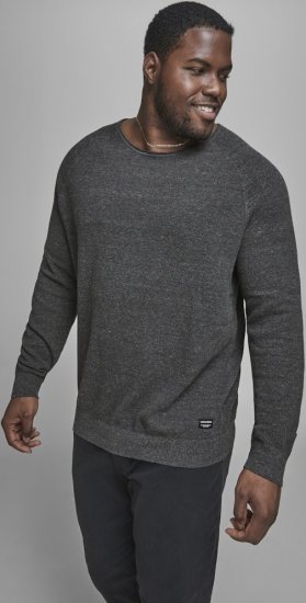 Jack & Jones HILL Knitted Sweater Dark Grey Melange - Herren-sweater und -hoodies - Herren-Sweater und -Hoodies in großen Größen