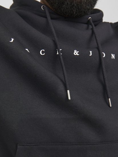 Jack & Jones STAR Hoodie Black - Herren-sweater und -hoodies - Herren-Sweater und -Hoodies in großen Größen