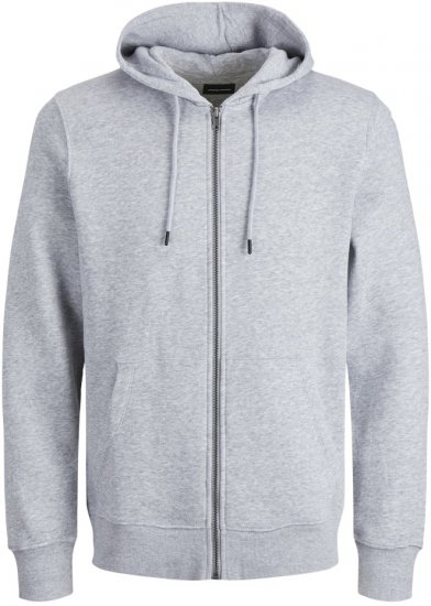 Jack & Jones BRADLEY Zip Hoodie Light Grey Melange - Herren-sweater und -hoodies - Herren-Sweater und -Hoodies in großen Größen