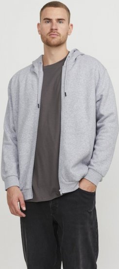 Jack & Jones BRADLEY Zip Hoodie Light Grey Melange - Herren-sweater und -hoodies - Herren-Sweater und -Hoodies in großen Größen
