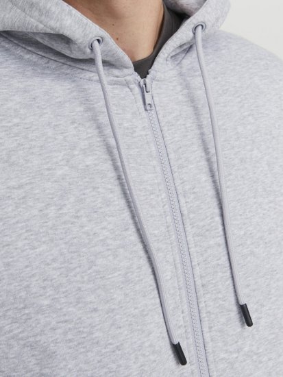 Jack & Jones BRADLEY Zip Hoodie Light Grey Melange - Herren-sweater und -hoodies - Herren-Sweater und -Hoodies in großen Größen