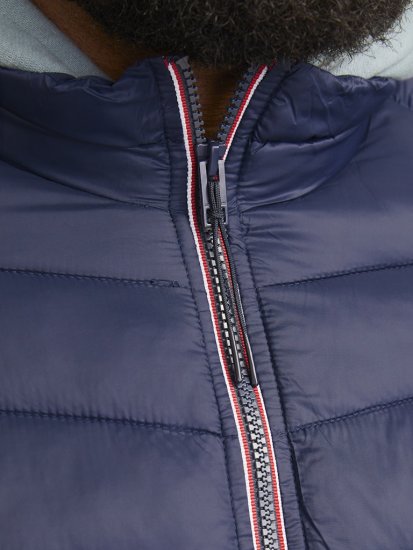 Jack & Jones SPRINT True Red Stitches Quilted Collar Jacket Navy Blazer - Herren jacken - Herren Jacken in großen Größen