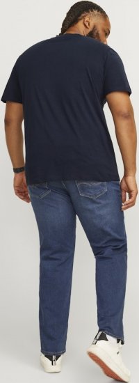 Jack & Jones CALEB VARSITY O-Neck T-Shirt Navy Blazer - Herren-T-Shirts - Herren-T-Shirts in großen Größen