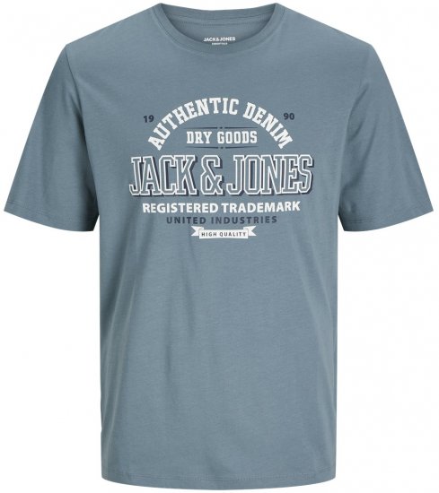Jack & Jones JJELOGO O-Neck T-Shirt Goblin Blue - Herren-T-Shirts - Herren-T-Shirts in großen Größen