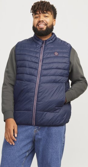 Jack & Jones SPRINT True Red Stitches BODYWARMER Navy Blazer - Herren jacken - Herren Jacken in großen Größen