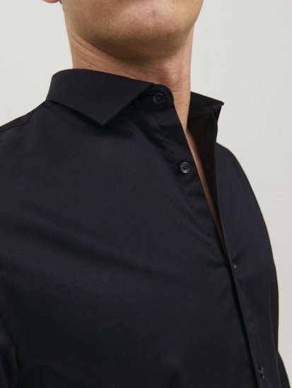 Jack & Jones ARMA LS Shirt Black - Herrenhemden - Herrenhemden in großen Größen