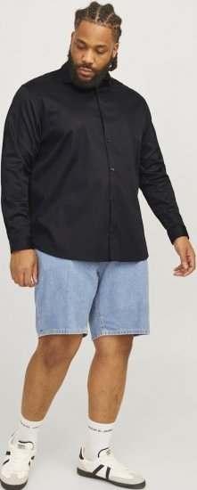 Jack & Jones ARMA LS Shirt Black - Herrenhemden - Herrenhemden in großen Größen
