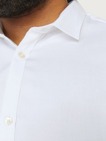 Jack & Jones ARMA LS Shirt White - Herrenhemden - Herrenhemden in großen Größen