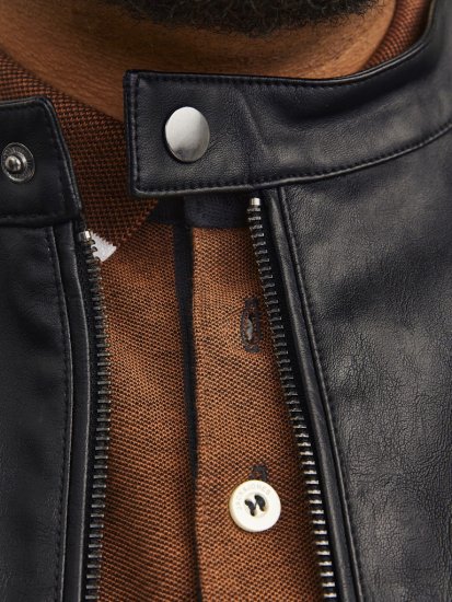 Jack & Jones DYLAN Clean PU Jacket Black - Herren jacken - Herren Jacken in großen Größen