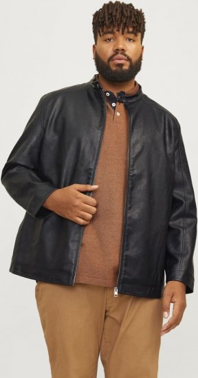 Jack & Jones DYLAN Clean PU Jacket Black - Herren jacken - Herren Jacken in großen Größen