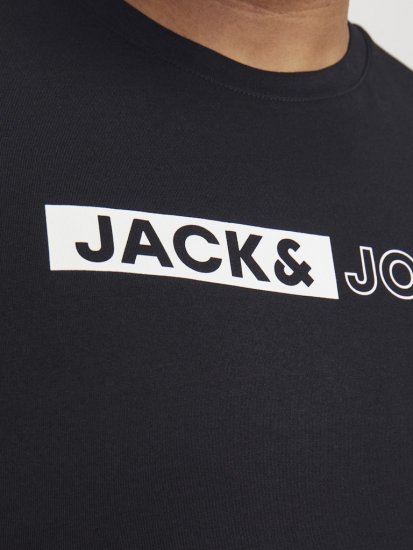 Jack & Jones CORP Logo Play 5 T-Shirt Black - Herren-T-Shirts - Herren-T-Shirts in großen Größen