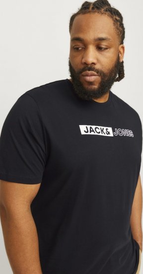 Jack & Jones CORP Logo Play 5 T-Shirt Black - Herren-T-Shirts - Herren-T-Shirts in großen Größen