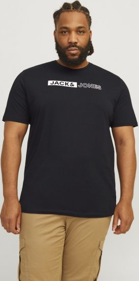 Jack & Jones CORP Logo Play 5 T-Shirt Black - Herren-T-Shirts - Herren-T-Shirts in großen Größen