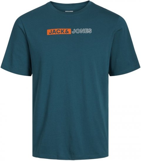 Jack & Jones CORP Logo Play 5 T-Shirt Deep Teal - Herren-T-Shirts - Herren-T-Shirts in großen Größen