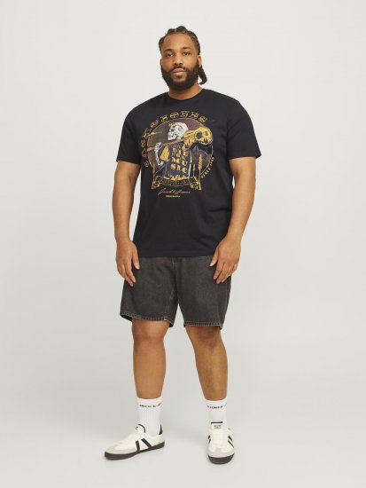 Jack & Jones JJSKULL ROCK T-Shirt Black - Herren-T-Shirts - Herren-T-Shirts in großen Größen