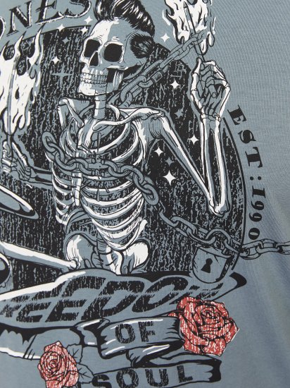 Jack & Jones JJSKULL ROCK T-Shirt Goblin Blue - Herren-T-Shirts - Herren-T-Shirts in großen Größen