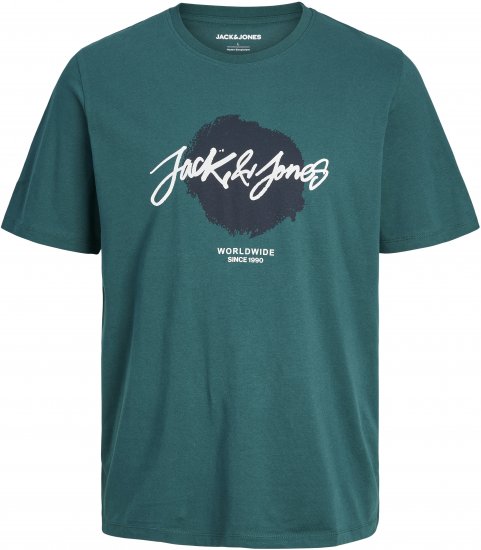Jack & Jones TILEY T-Shirt Deep Teal - Herren-T-Shirts - Herren-T-Shirts in großen Größen