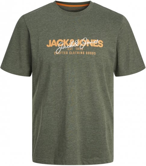Jack & Jones JJALVIS T-shirt Kombu Green - Herren-T-Shirts - Herren-T-Shirts in großen Größen