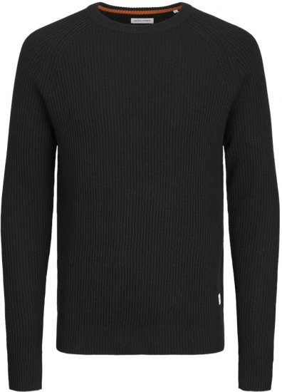 Jack & Jones PANNEL Knitted Sweater Black - Herren-sweater und -hoodies - Herren-Sweater und -Hoodies in großen Größen