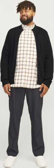 Jack & Jones PANNEL Turtleneck Knitted Sweater with Zipper Black - Herren-sweater und -hoodies - Herren-Sweater und -Hoodies in großen Größen