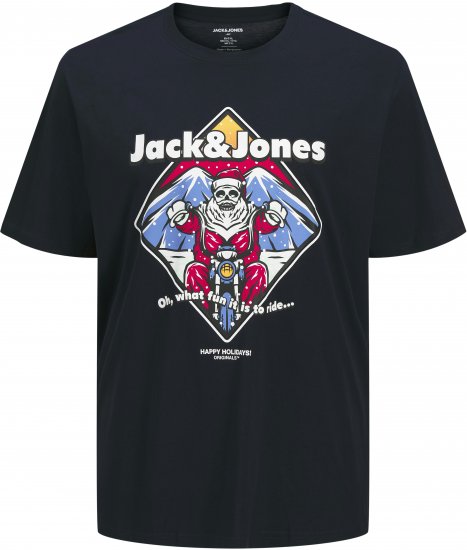 Jack & Jones XMAS Christmas Skull T-Shirt Navy - Herren-T-Shirts - Herren-T-Shirts in großen Größen