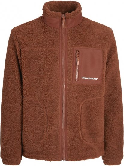 Jack & Jones ESTERBRO High Collar Teddy Jacket Brandy Brown - Herren jacken - Herren Jacken in großen Größen